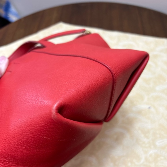 Mansur Gavriel Red Pebbled Leather Tote - Picture 8 of 10